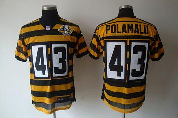 Troy Polamalu Pittsburgh Steelers yellow-black Throwback jersey