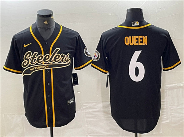 Patrick Queen Pittsburgh Steelers black jersey