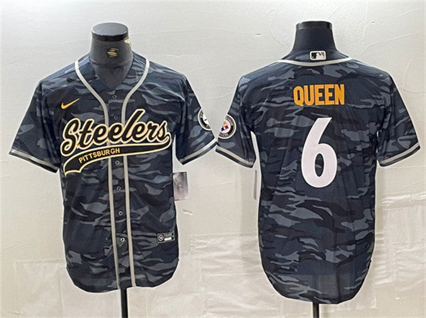 Patrick Queen Pittsburgh Steelers grey Camo jersey