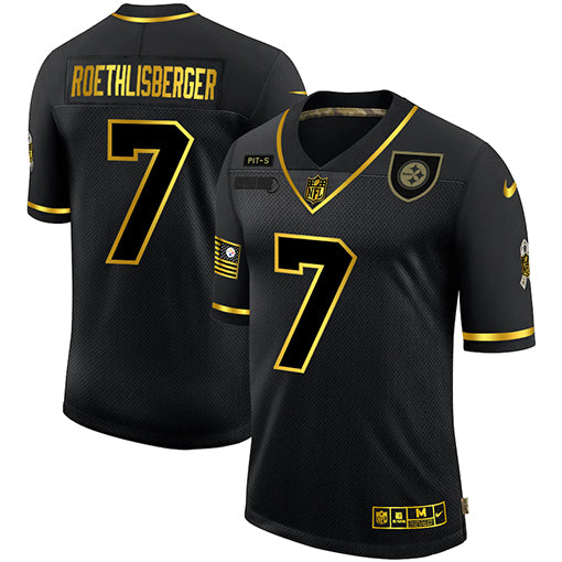 Ben Roethlisberger Pittsburgh Steelers black-gold Salute To Service jersey