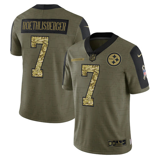 Ben Roethlisberger Pittsburgh Steelers olive Salute To Service jersey