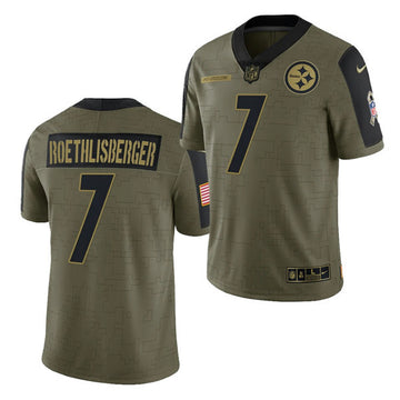 Ben Roethlisberger Pittsburgh Steelers olive Salute To Service jersey