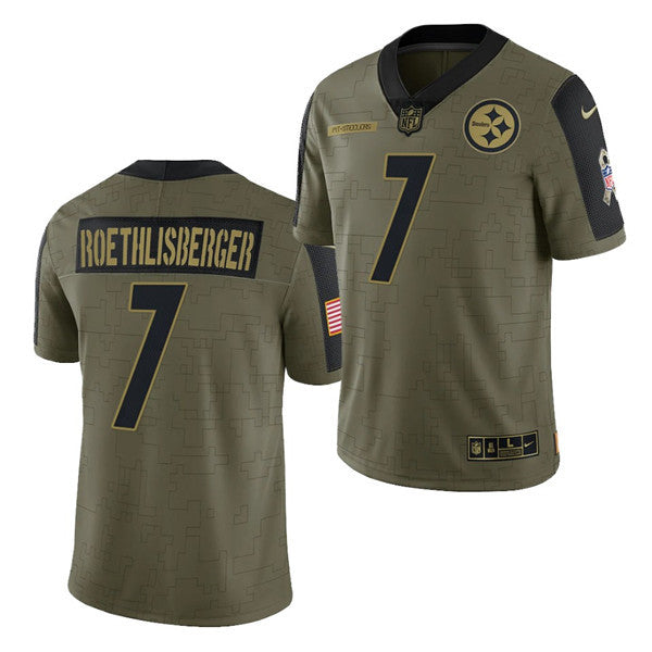 Ben Roethlisberger Pittsburgh Steelers olive Salute To Service jersey