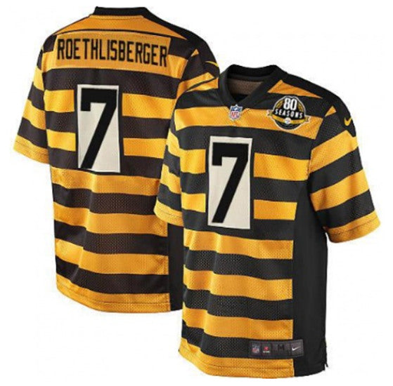 Ben Roethlisberger Pittsburgh Steelers yellow-black Throwback jersey