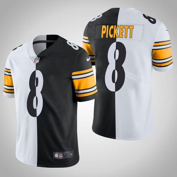 Kenny Pickett Pittsburgh Steelers white-black Split jersey