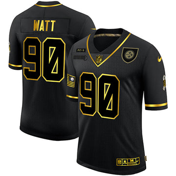T J Watt Pittsburgh Steelers black-gold Salute To Service jersey