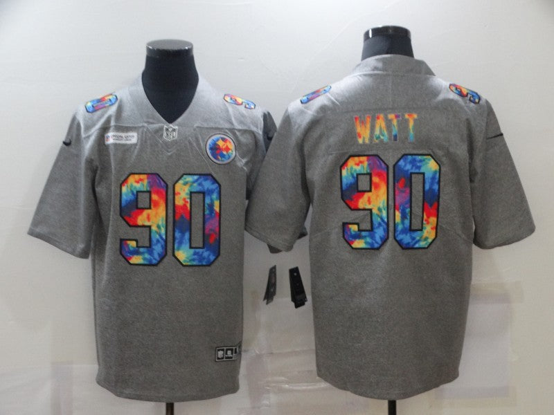 T J Watt Pittsburgh Steelers grey jersey