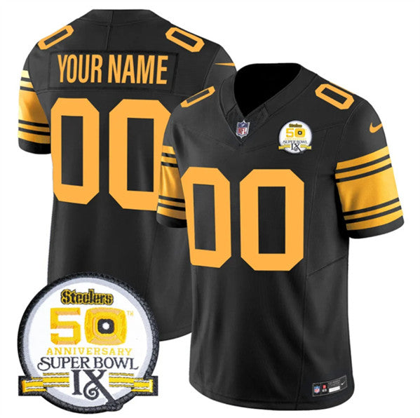 Custom Pittsburgh Steelers black Color Rush jersey