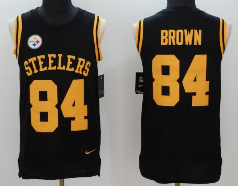 Custom Pittsburgh Steelers black Color Rush jersey