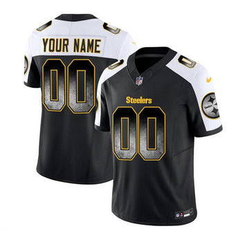 Custom Pittsburgh Steelers black-white FUSE jersey