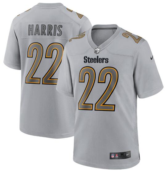 Custom Pittsburgh Steelers grey Game jersey