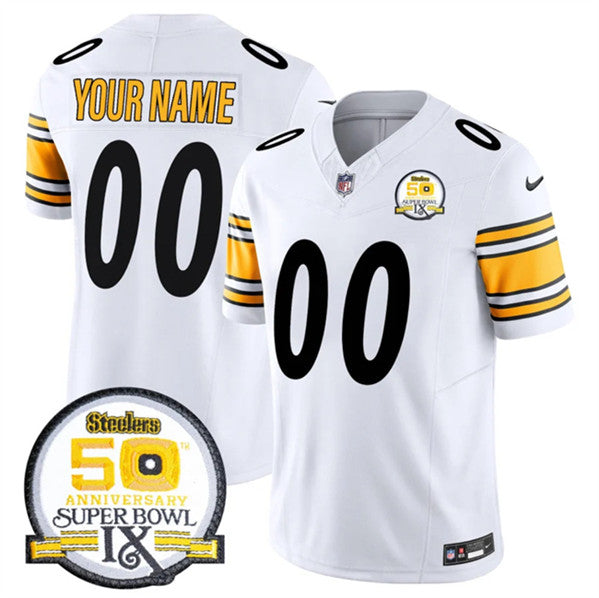 Custom Pittsburgh Steelers white FUSE jersey