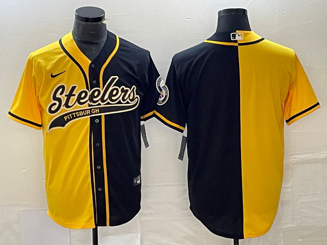 Custom Pittsburgh Steelers yellow Split jersey