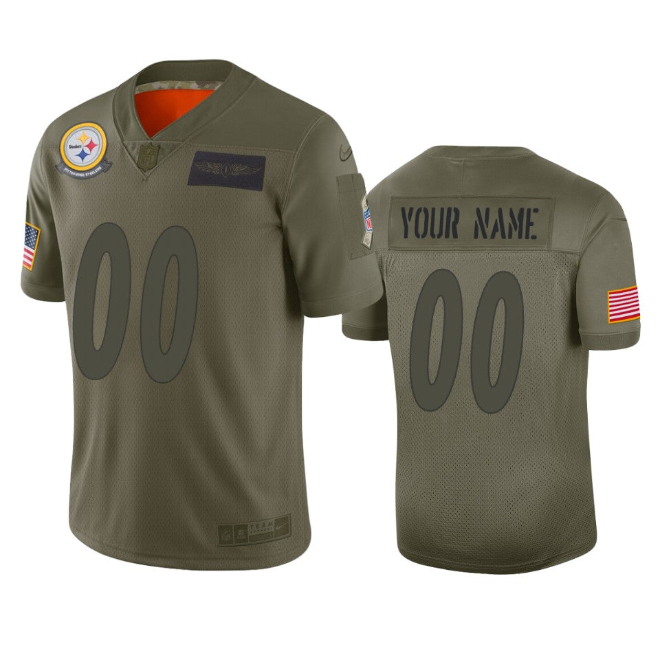 Custom Pittsburgh Steelers camo Salute To Service jersey