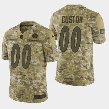 Custom Pittsburgh Steelers camo Salute To Service jersey