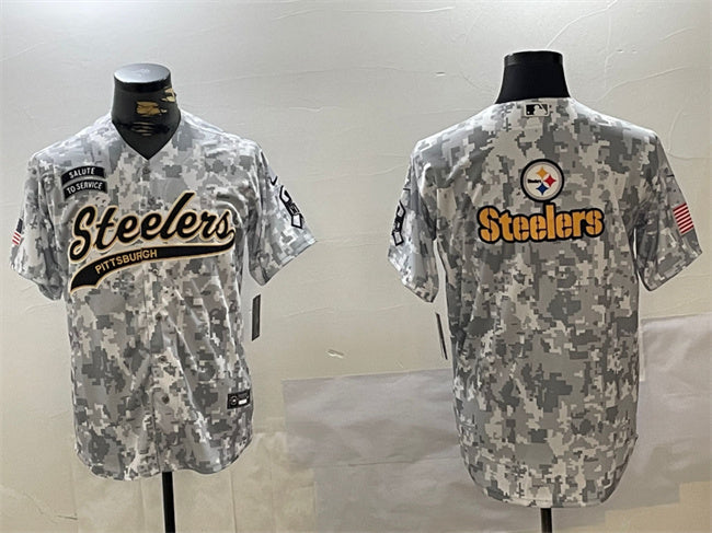 Team Big Logo Pittsburgh Steelers camo Salute To Service jersey