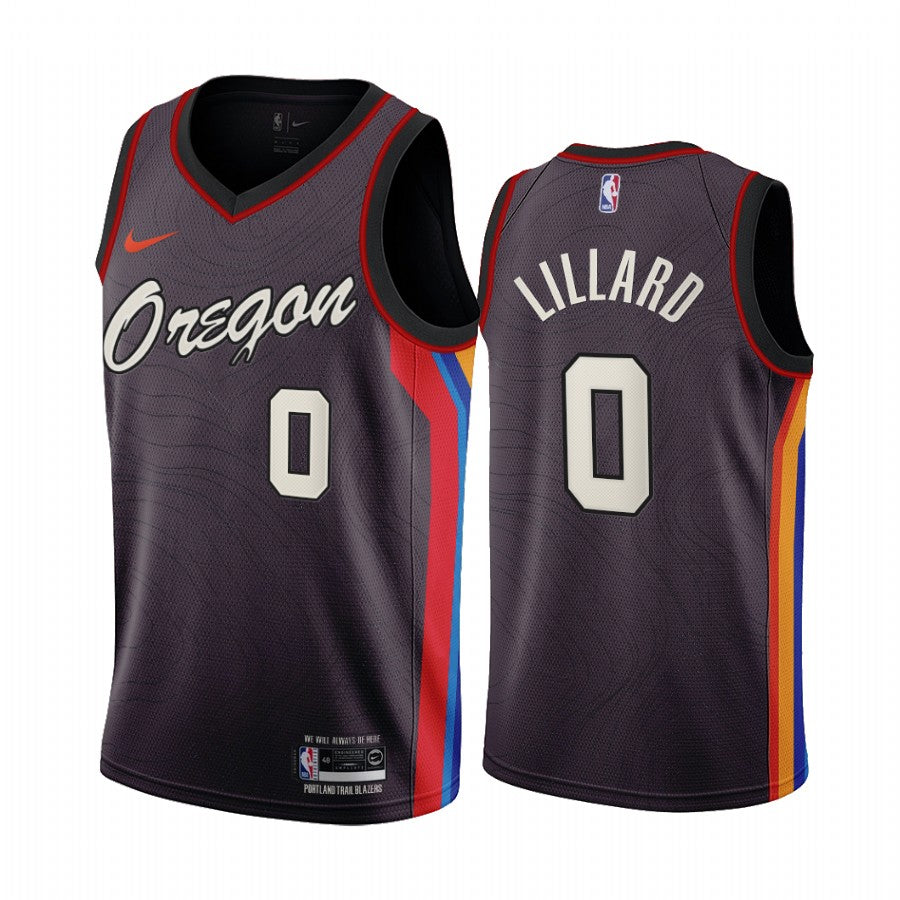 Damian Lillard Chocolate Portland Trail Blazers City Edition jersey