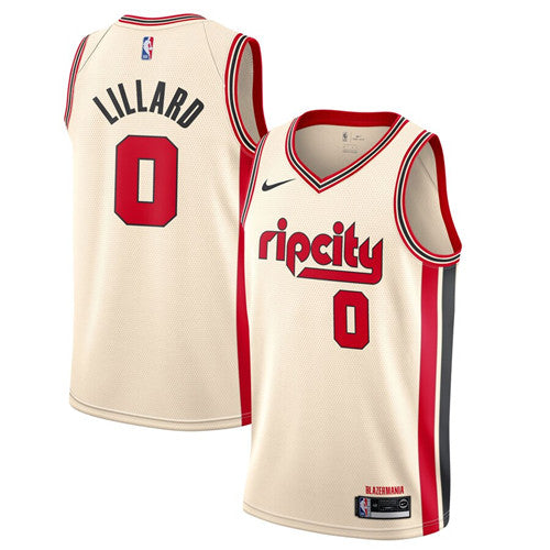 Damian Lillard Portland Trail Blazers cream City Edition jersey