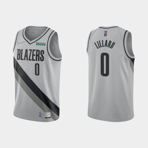 Damian Lillard Earned Edition Portland Trail Blazers gray jersey