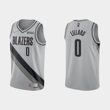 Damian Lillard Earned Edition Portland Trail Blazers gray jersey