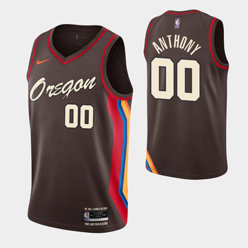 Carmelo Anthony Chocolate Portland Trail Blazers City Edition jersey