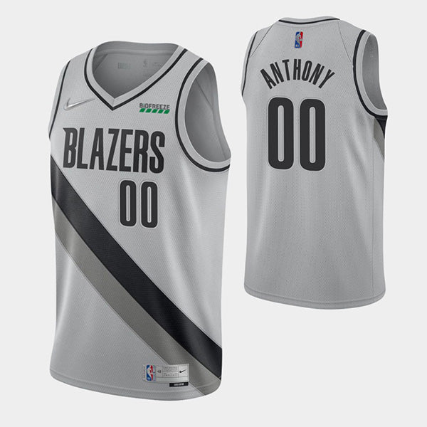 Carmelo Anthony Earned Edition Portland Trail Blazers gray jersey