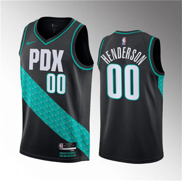 Scoot Henderson Portland Trail Blazers black City Edition jersey