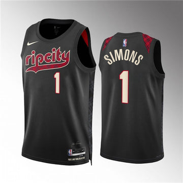 Anfernee Simons Portland Trail Blazers black City Edition jersey
