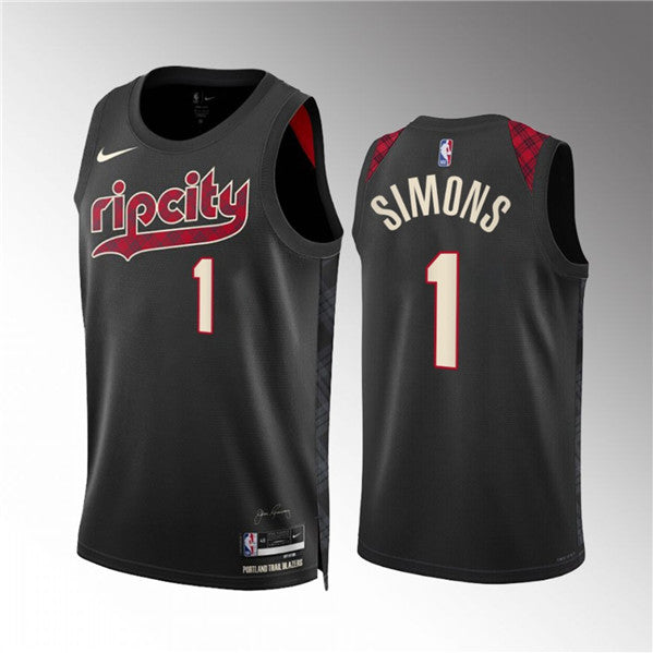 Anfernee Simons Portland Trail Blazers black City Edition jersey