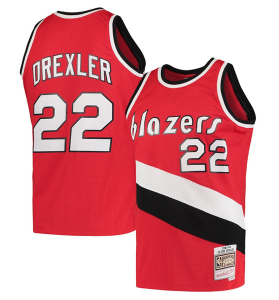 Clyde Drexler Portland Trail Blazers red Throwback jersey