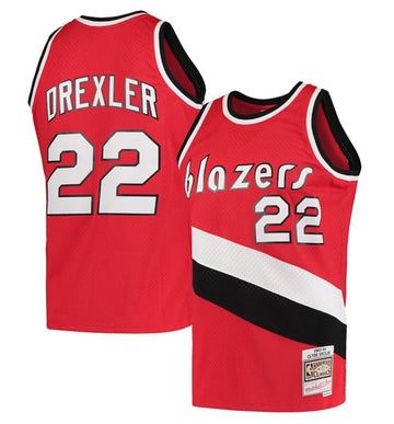 Clyde Drexler Portland Trail Blazers red Throwback jersey