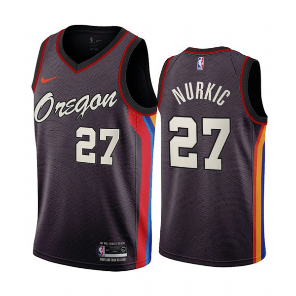 Jusuf Nurkic Chocolate Portland Trail Blazers City Edition jersey