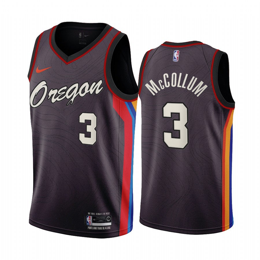 CJ McCollum Chocolate Portland Trail Blazers City Edition jersey