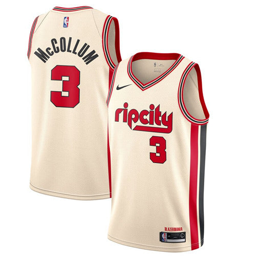 CJ McCollum Portland Trail Blazers cream City Edition jersey
