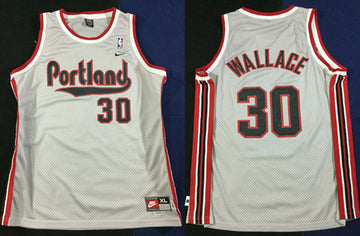 Rasheed Wallace Portland Trail Blazers gray jersey