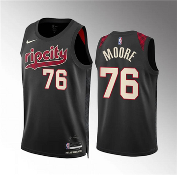 Taze Moore Portland Trail Blazers black City Edition jersey