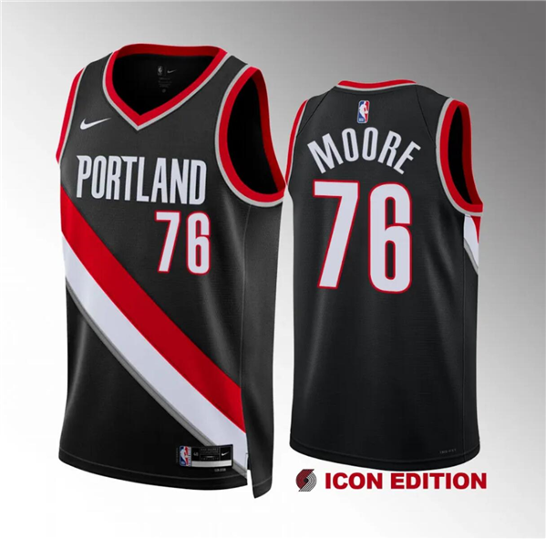 Taze Moore Portland Trail Blazers black jersey