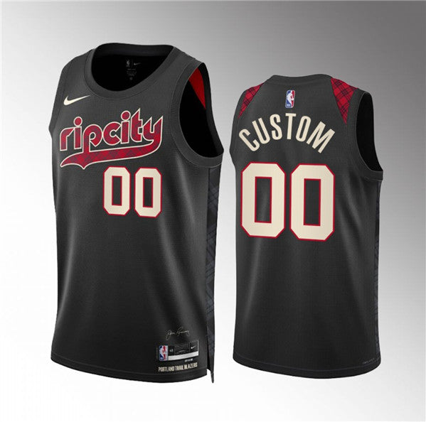 Custom Portland Trail Blazers black City Edition jersey