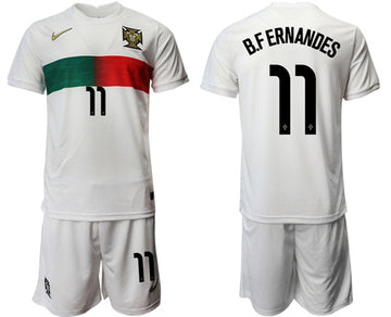 B Fernandes Portugal National Team white Away jersey
