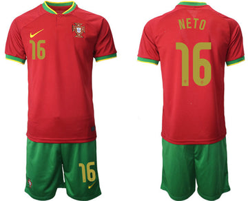 Neto Portugal National Team red Home jersey