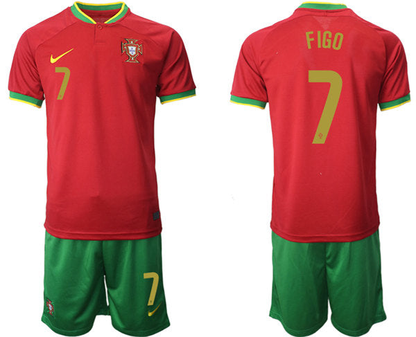 Figo Portugal National Team red Home jersey