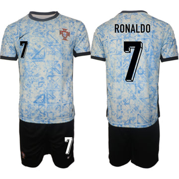 Ronaldo Portugal National Team white-blue Away jersey