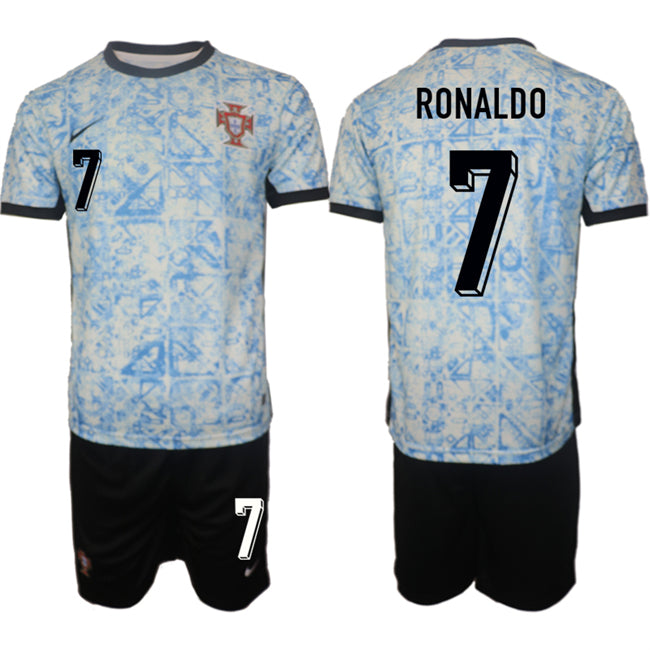Ronaldo Portugal National Team white-blue Away jersey