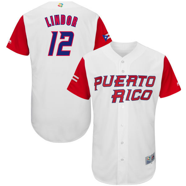 Francisco Lindor Puerto Rico Baseball white Classic jersey