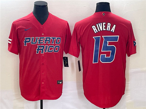 Emmanuel Rivera Puerto Rico Baseball red Classic jersey