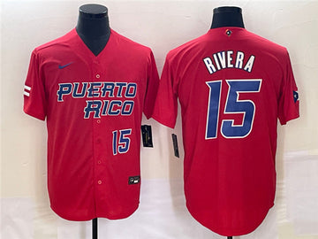 Emmanuel Rivera Puerto Rico Baseball red Classic jersey