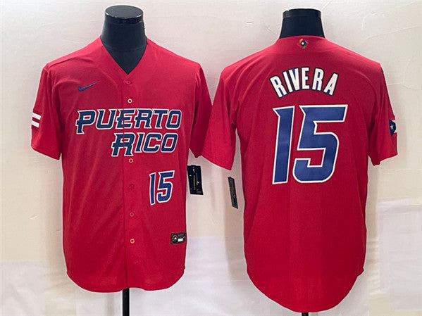 Emmanuel Rivera Puerto Rico Baseball red Classic jersey