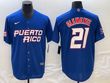 Roberto Clemente Puerto Rico Baseball royal Classic jersey