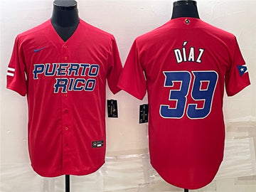 Edwin Diaz Puerto Rico Baseball red Classic jersey