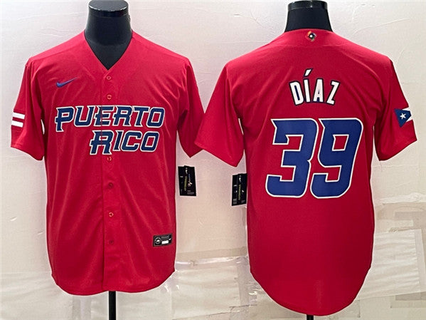 Edwin Diaz Puerto Rico Baseball red Classic jersey